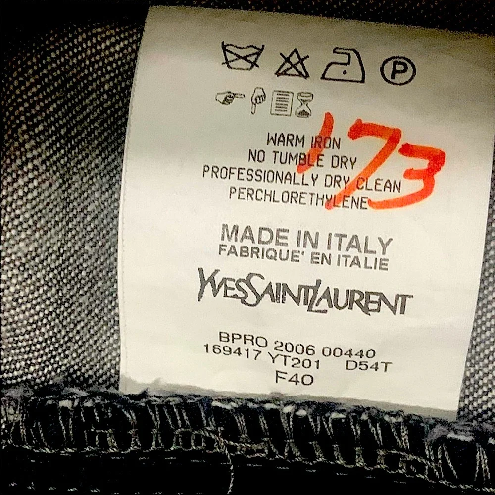 Saint Laurent / Rive Gauche Faded Black Denim Jeans with YSL logo - Picture 5 of 11